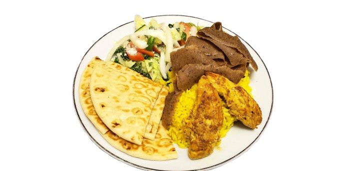 Sampler + Meat at Sam's Kabab Gyro